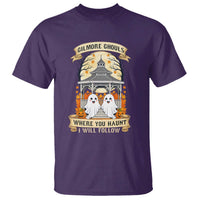 Gilmore Ghouls Halloween Ghost T Shirt Cute Couple Spooky Boo with Fall Gazebo - Wonder Print Shop