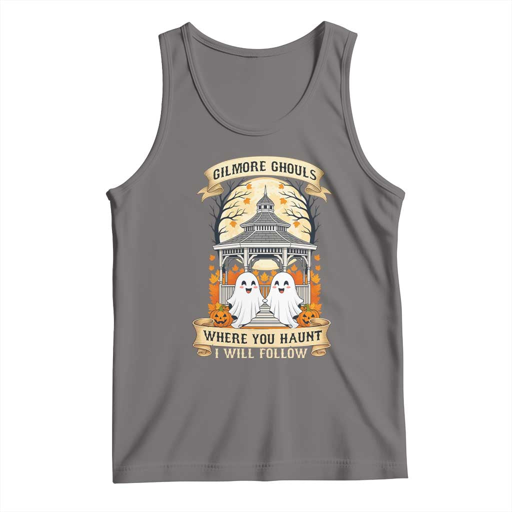 Gilmore Ghouls Halloween Ghost Tank Top Cute Couple Spooky Boo with Fall Gazebo - Wonder Print Shop
