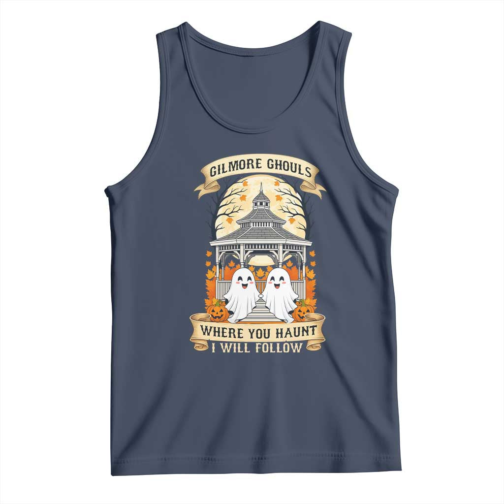 Gilmore Ghouls Halloween Ghost Tank Top Cute Couple Spooky Boo with Fall Gazebo - Wonder Print Shop