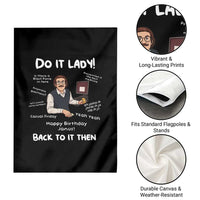 Do It Lady and Back To It Then Garden Flag Funny Office Joke Vintage Mustache Guy Meme - Wonder Print Shop
