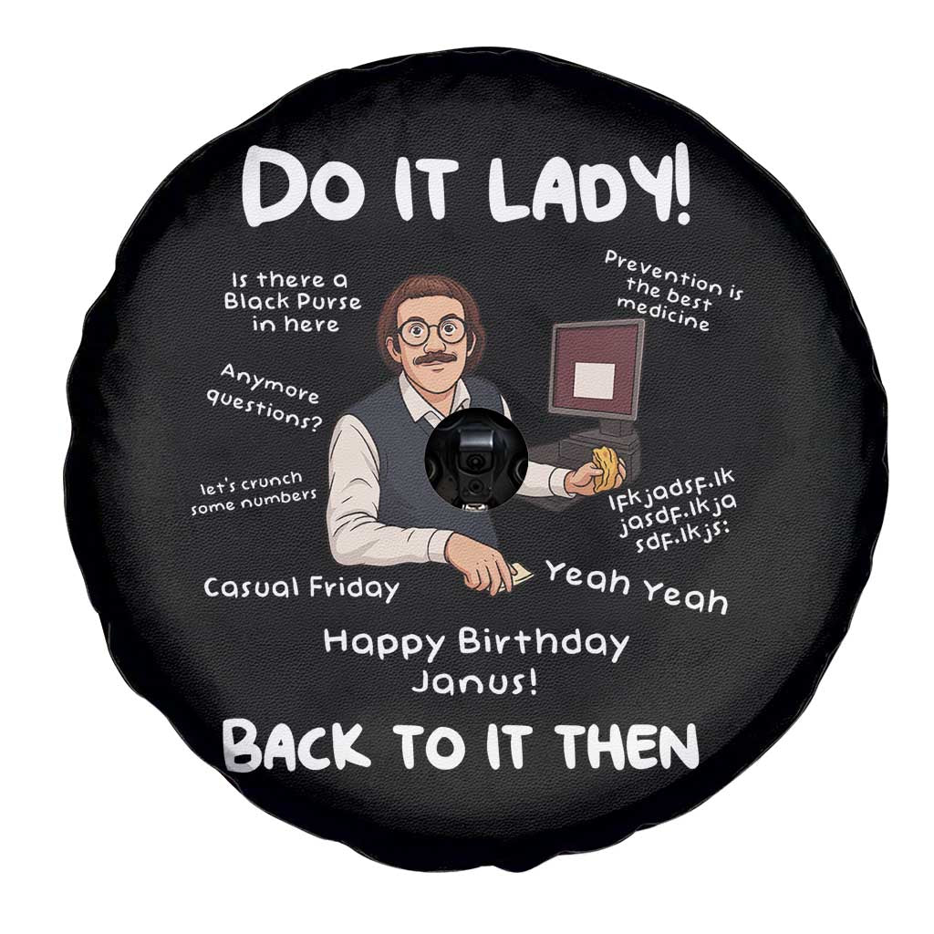 Do It Lady and Back To It Then Spare Tire Cover Funny Office Joke Vintage Mustache Guy Meme - Wonder Print Shop
