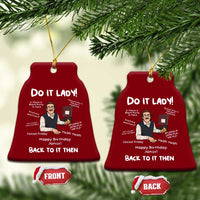 Do It Lady and Back To It Then Ceramic Ornament Funny Office Joke Vintage Mustache Guy Meme - Wonder Print Shop
