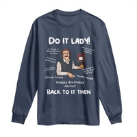 Do It Lady and Back to It Then Long Sleeve Shirt Funny Office Joke Vintage Mustache Guy Meme - Wonder Print Shop