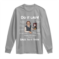Do It Lady and Back to It Then Long Sleeve Shirt Funny Office Joke Vintage Mustache Guy Meme - Wonder Print Shop