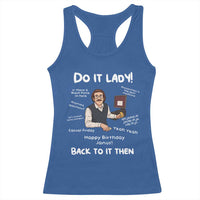Do It Lady and Back to It Then Racerback Tank Top Funny Office Joke Vintage Mustache Guy Meme - Wonder Print Shop
