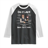 Do It Lady and Back To It Then Raglan Shirt Funny Office Joke Vintage Mustache Guy Meme - Wonder Print Shop