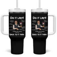 Do It Lady and Back To It Then Tumbler With Handle Funny Office Joke Vintage Mustache Guy Meme - Wonder Print Shop