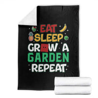 Eat Sleep Grow a Garden Repeat Throw Blanket Funny Gamer-Inspired Gardening Gift for Plant Lovers - Wonder Print Shop