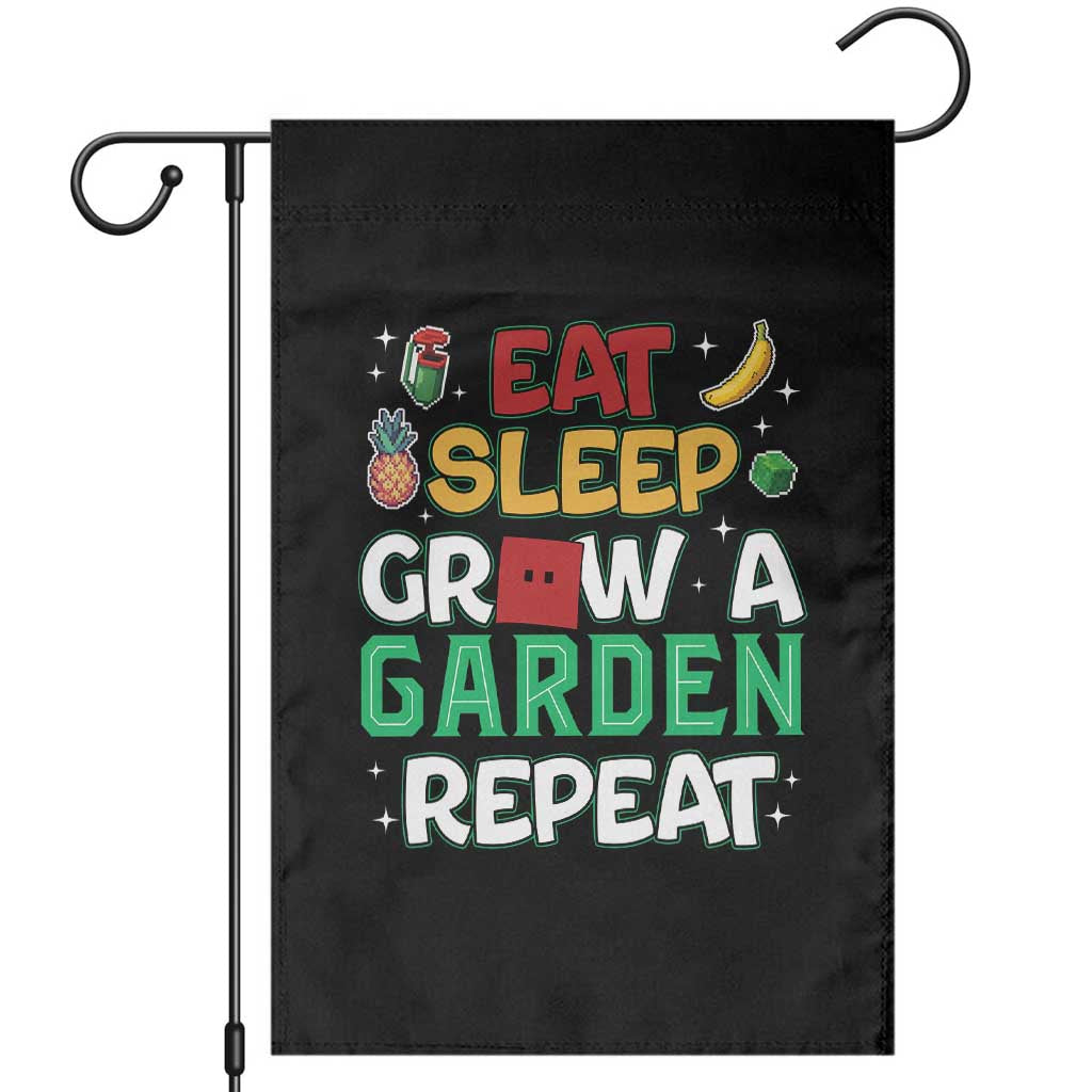 Eat Sleep Grow a Garden Repeat Garden Flag Funny Gamer-Inspired Gardening Gift for Plant Lovers - Wonder Print Shop