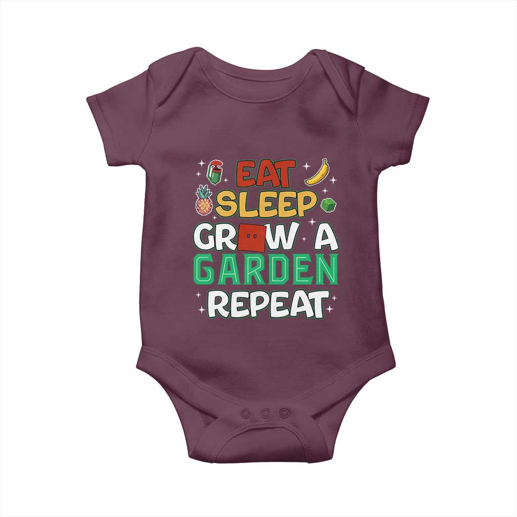 Eat Sleep Grow a Garden Repeat Baby Onesie Funny Gamer-Inspired Gardening Gift for Plant Lovers - Wonder Print Shop