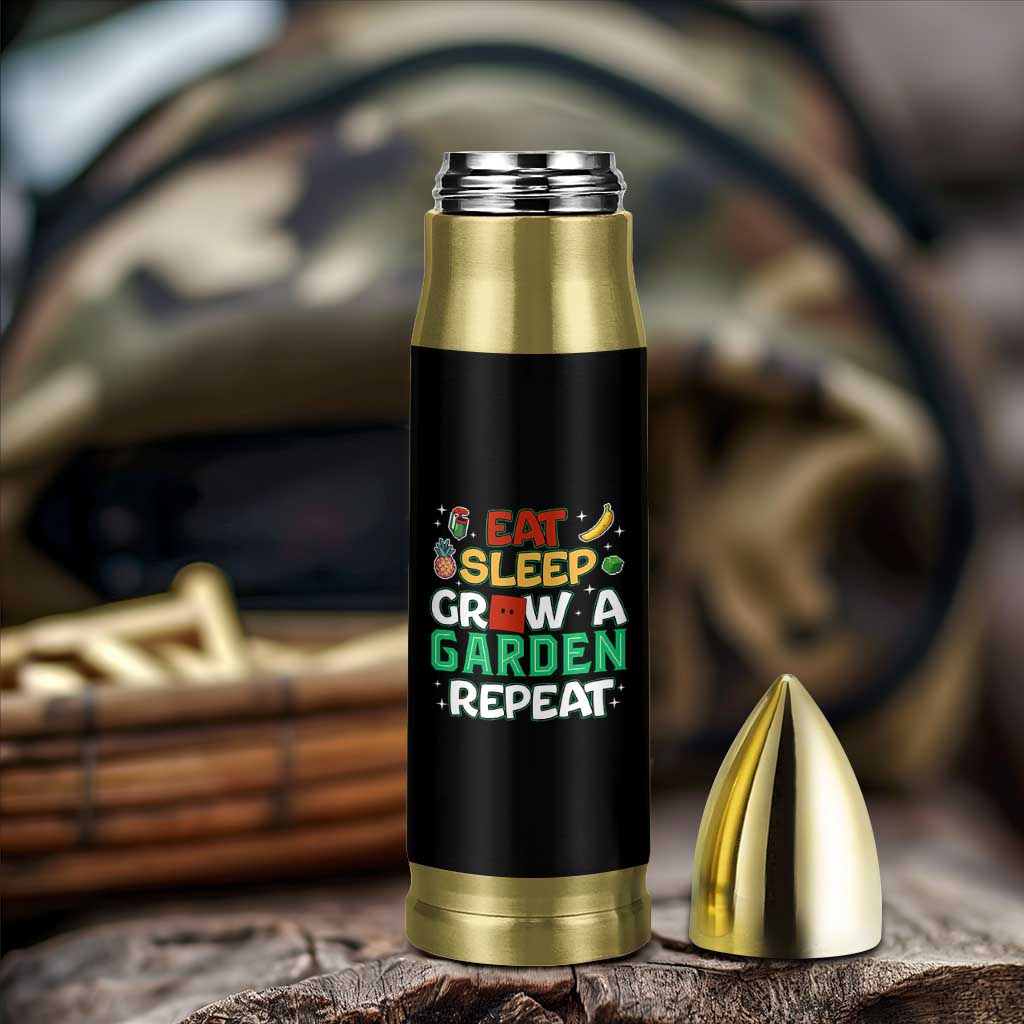 Eat Sleep Grow a Garden Repeat Bullet Tumbler Funny Gamer-Inspired Gardening Gift for Plant Lovers - Wonder Print Shop