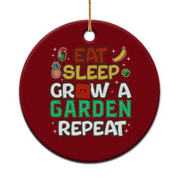 Eat Sleep Grow a Garden Repeat Ceramic Ornament Funny Gamer-Inspired Gardening Gift for Plant Lovers - Wonder Print Shop