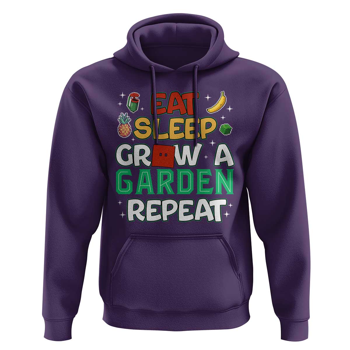 Eat Sleep Grow a Garden Repeat Hoodie Funny Gamer-Inspired Gardening Gift for Plant Lovers - Wonder Print Shop