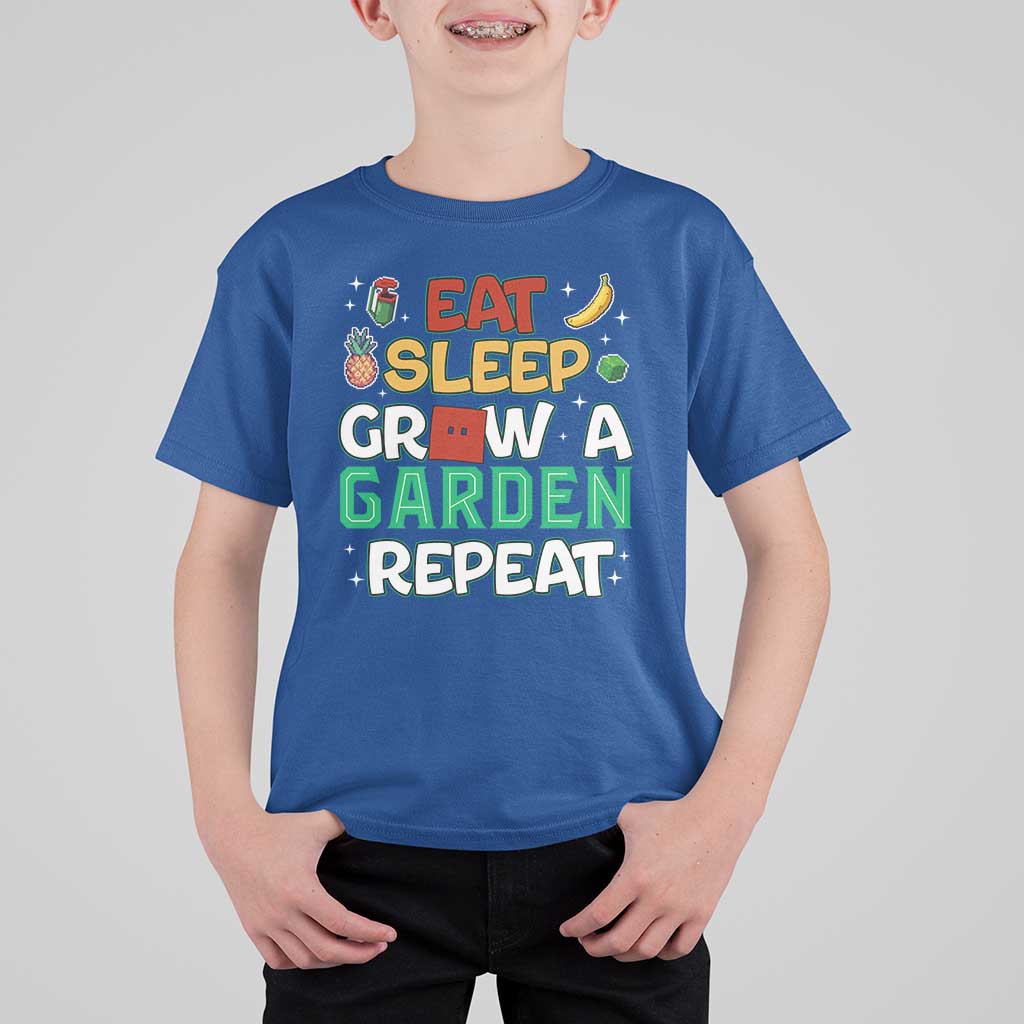 Eat Sleep Grow a Garden Repeat T Shirt For Kid Funny Gamer-Inspired Gardening Gift for Plant Lovers - Wonder Print Shop