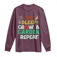 Eat Sleep Grow a Garden Repeat Long Sleeve Shirt Funny Gamer-Inspired Gardening Gift for Plant Lovers - Wonder Print Shop