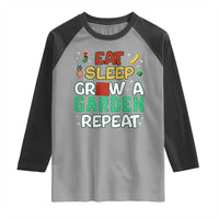 Eat Sleep Grow a Garden Repeat Raglan Shirt Funny Gamer-Inspired Gardening Gift for Plant Lovers - Wonder Print Shop