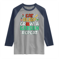 Eat Sleep Grow a Garden Repeat Raglan Shirt Funny Gamer-Inspired Gardening Gift for Plant Lovers - Wonder Print Shop