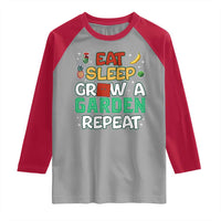 Eat Sleep Grow a Garden Repeat Raglan Shirt Funny Gamer-Inspired Gardening Gift for Plant Lovers - Wonder Print Shop
