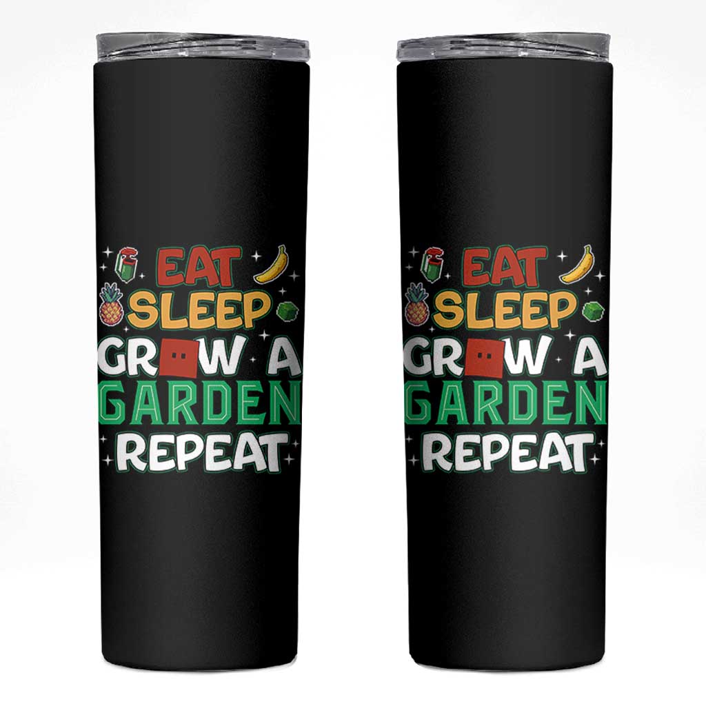 Eat Sleep Grow a Garden Repeat Skinny Tumbler Funny Gamer-Inspired Gardening Gift for Plant Lovers - Wonder Print Shop