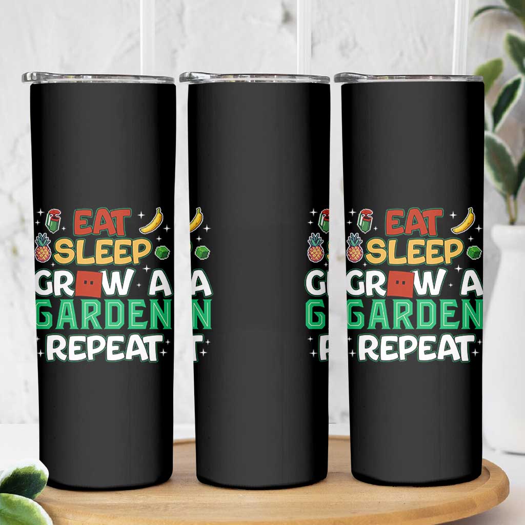 Eat Sleep Grow a Garden Repeat Skinny Tumbler Funny Gamer-Inspired Gardening Gift for Plant Lovers - Wonder Print Shop