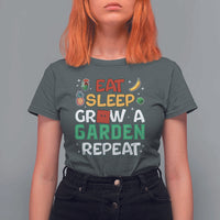 Eat Sleep Grow a Garden Repeat T Shirt For Women Funny Gamer-Inspired Gardening Gift for Plant Lovers - Wonder Print Shop