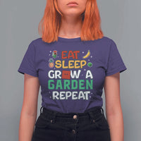 Eat Sleep Grow a Garden Repeat T Shirt For Women Funny Gamer-Inspired Gardening Gift for Plant Lovers - Wonder Print Shop