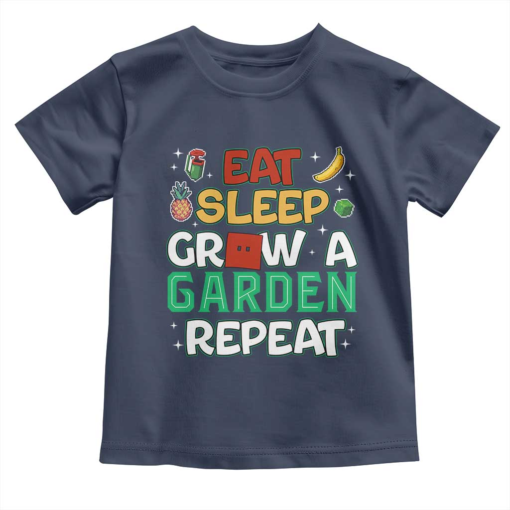 Eat Sleep Grow a Garden Repeat Toddler T Shirt Funny Gamer-Inspired Gardening Gift for Plant Lovers - Wonder Print Shop