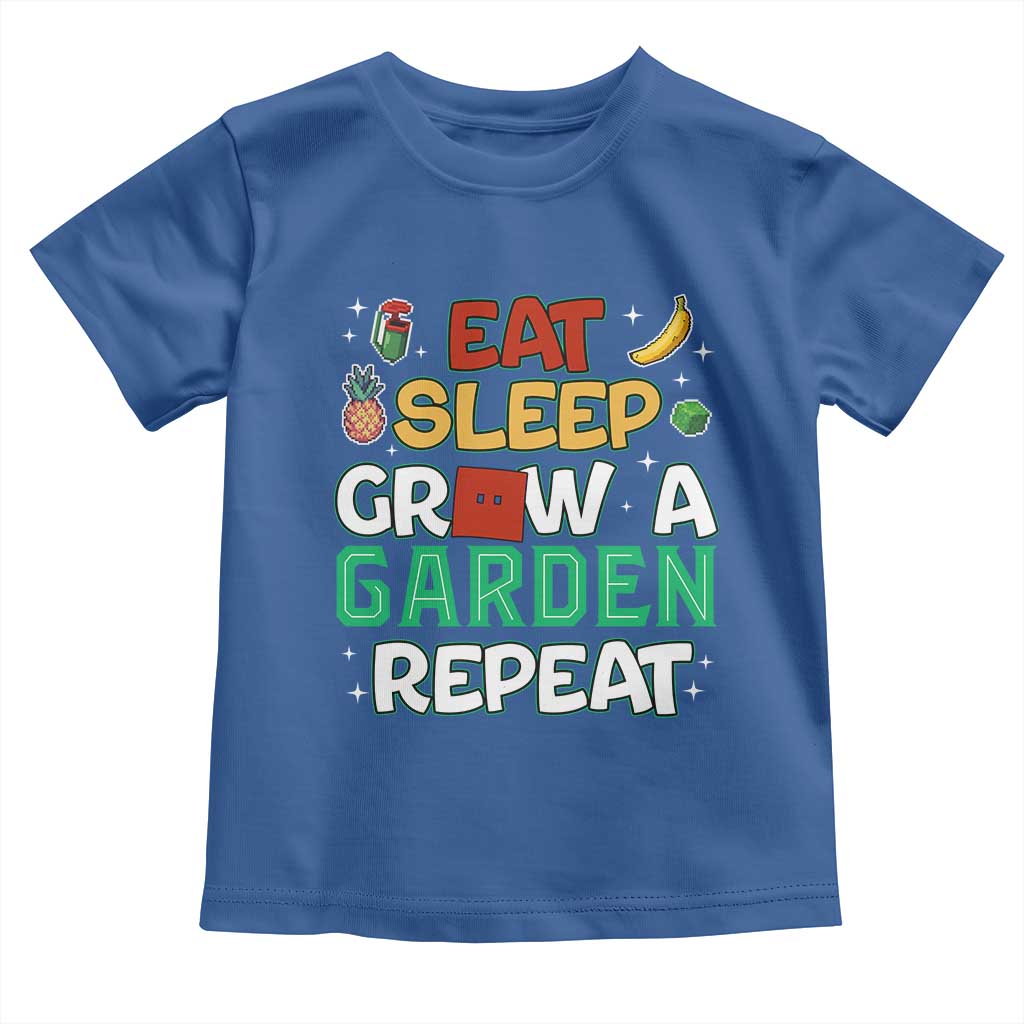 Eat Sleep Grow a Garden Repeat Toddler T Shirt Funny Gamer-Inspired Gardening Gift for Plant Lovers - Wonder Print Shop