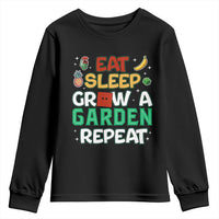 Eat Sleep Grow a Garden Repeat Youth Sweatshirt Funny Gamer-Inspired Gardening Gift for Plant Lovers - Wonder Print Shop