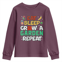 Eat Sleep Grow a Garden Repeat Youth Sweatshirt Funny Gamer-Inspired Gardening Gift for Plant Lovers - Wonder Print Shop