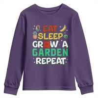 Eat Sleep Grow a Garden Repeat Youth Sweatshirt Funny Gamer-Inspired Gardening Gift for Plant Lovers - Wonder Print Shop
