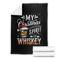Funny My Christmas Spirit Is Whiskey Throw Blanket Holiday Drinking Festive Spirit