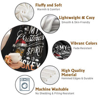 Funny My Christmas Spirit Is Whiskey Throw Blanket Holiday Drinking Festive Spirit