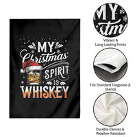 Funny My Christmas Spirit Is Whiskey Garden Flag Holiday Drinking Festive Spirit