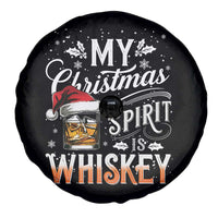 Funny My Christmas Spirit Is Whiskey Spare Tire Cover Holiday Drinking Festive Spirit