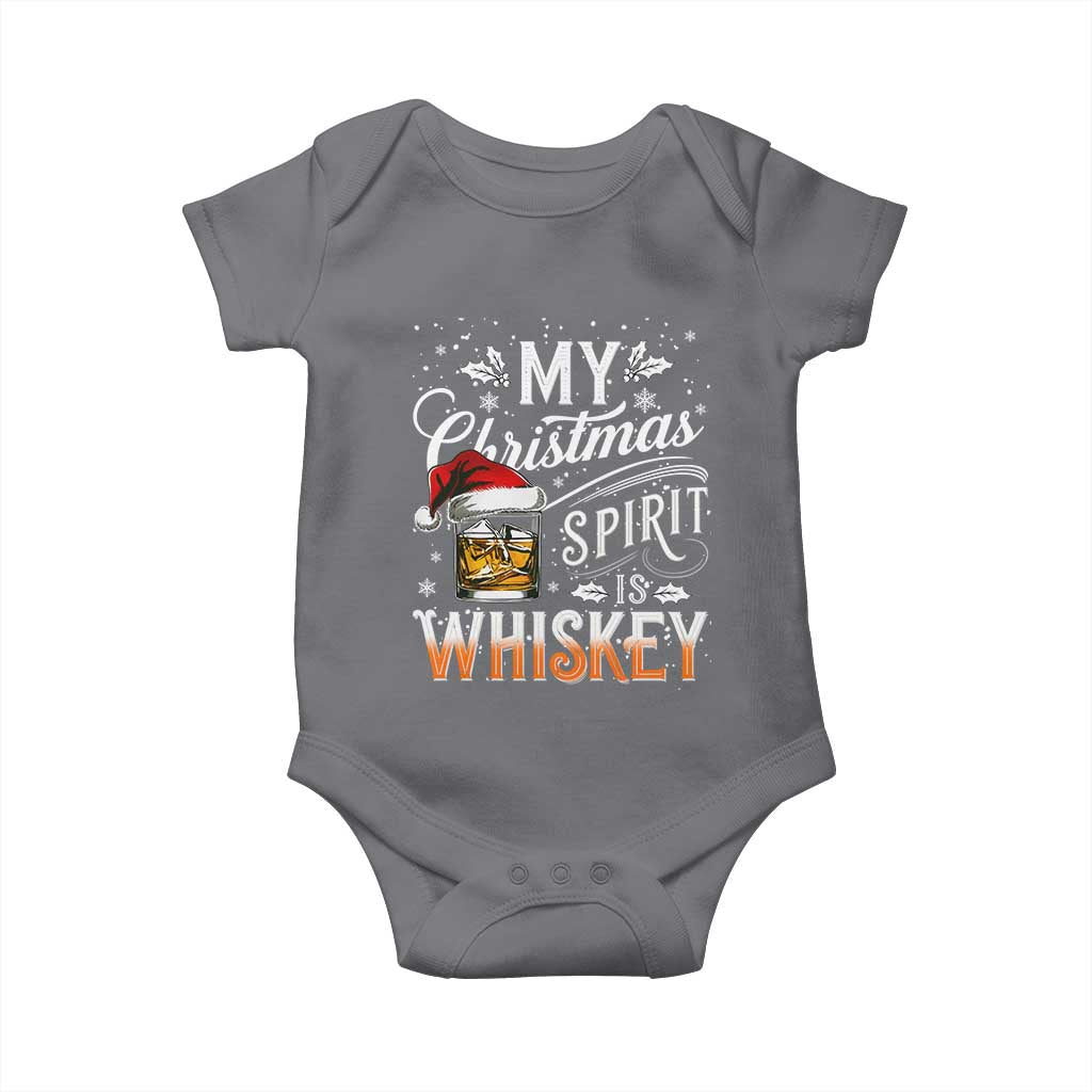 Funny My Christmas Spirit Is Whiskey Baby Onesie Holiday Drinking Festive Spirit