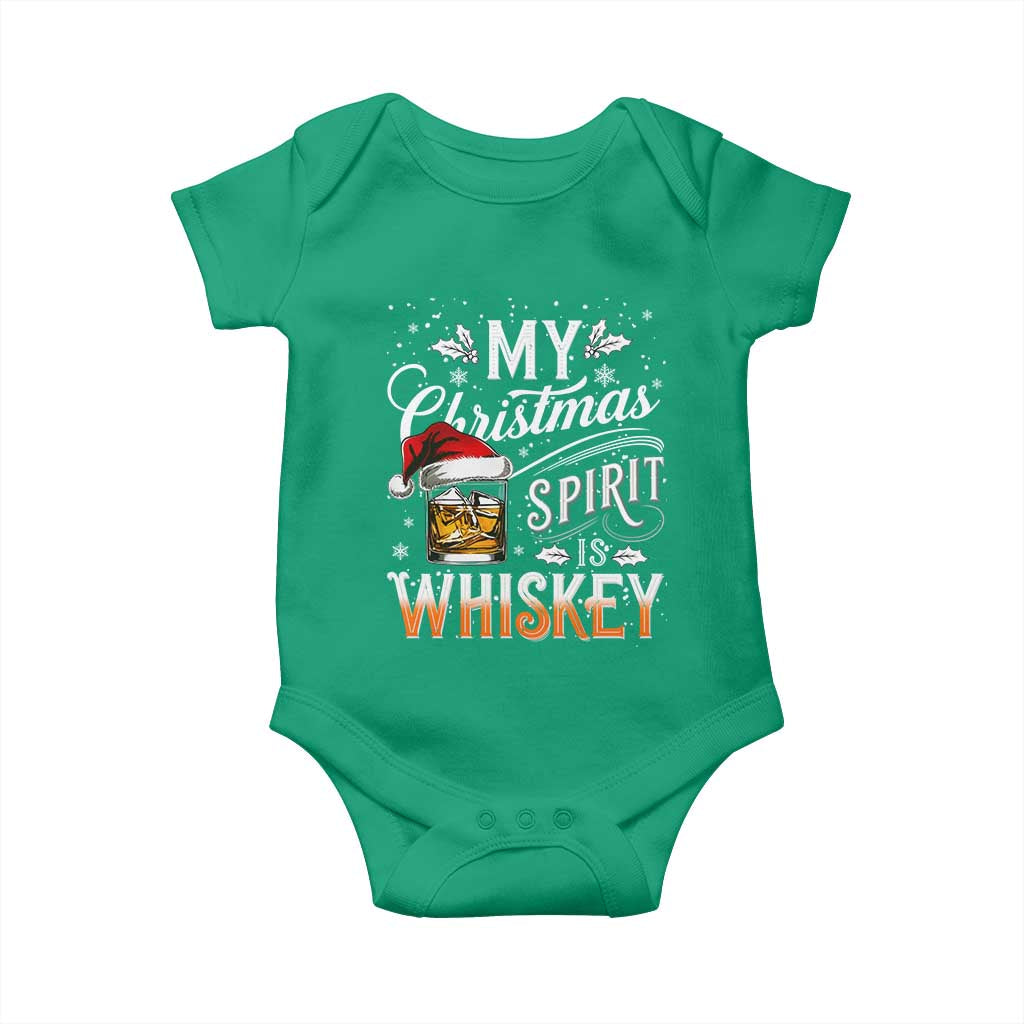 Funny My Christmas Spirit Is Whiskey Baby Onesie Holiday Drinking Festive Spirit