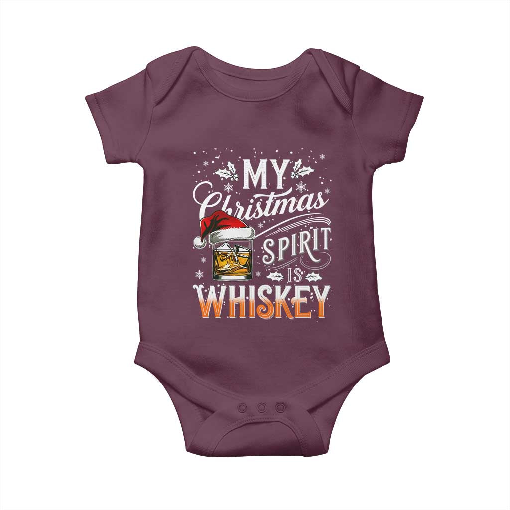 Funny My Christmas Spirit Is Whiskey Baby Onesie Holiday Drinking Festive Spirit