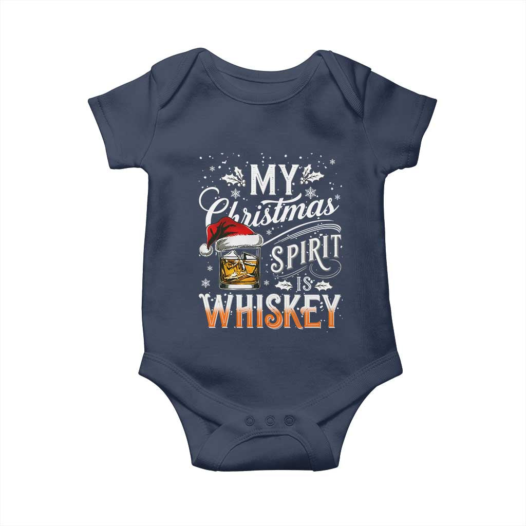 Funny My Christmas Spirit Is Whiskey Baby Onesie Holiday Drinking Festive Spirit
