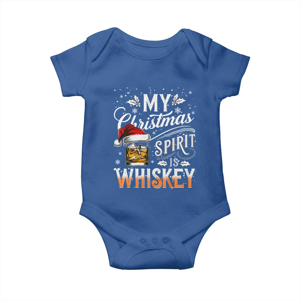Funny My Christmas Spirit Is Whiskey Baby Onesie Holiday Drinking Festive Spirit