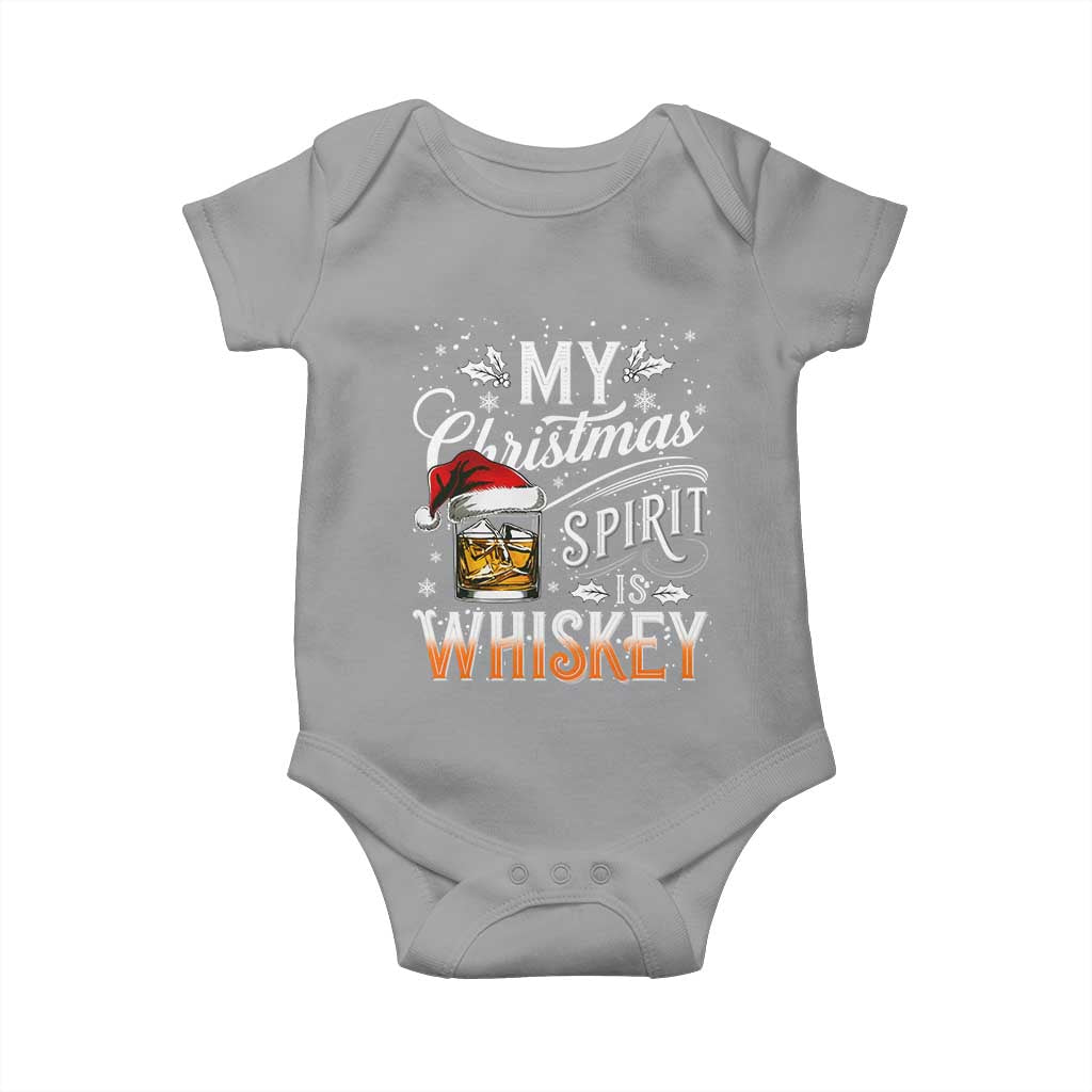 Funny My Christmas Spirit Is Whiskey Baby Onesie Holiday Drinking Festive Spirit