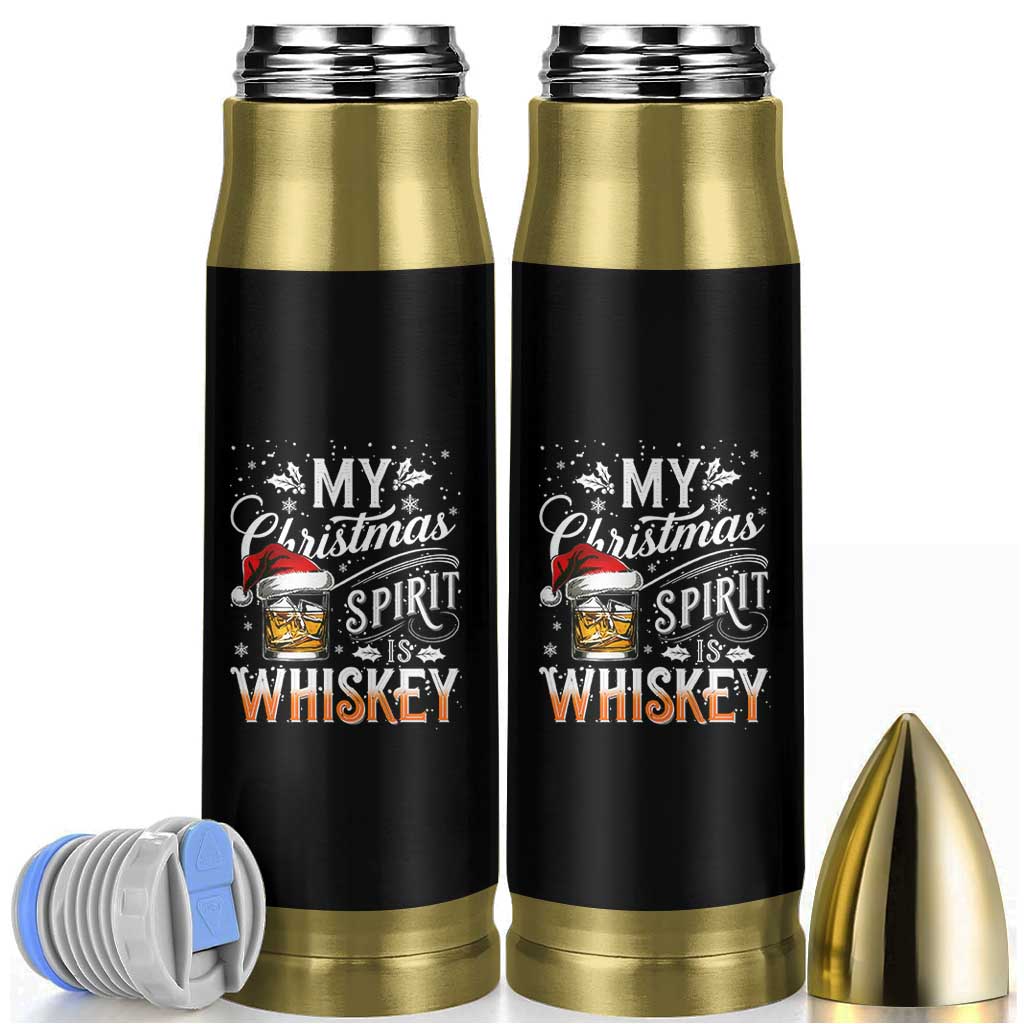 Funny My Christmas Spirit Is Whiskey Bullet Tumbler Holiday Drinking Festive Spirit