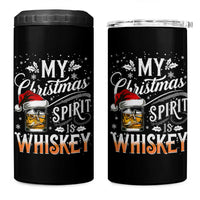 Funny My Christmas Spirit Is Whiskey 4 in 1 Can Cooler Tumbler Holiday Drinking Festive Spirit