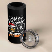 Funny My Christmas Spirit Is Whiskey 4 in 1 Can Cooler Tumbler Holiday Drinking Festive Spirit
