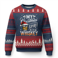 Funny My Christmas Spirit Is Whiskey Ugly Christmas Sweater Holiday Drinking Festive Spirit