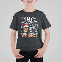 Funny My Christmas Spirit Is Whiskey T Shirt For Kid Holiday Drinking Festive Spirit