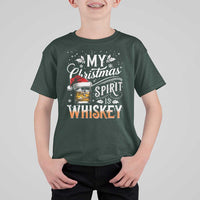Funny My Christmas Spirit Is Whiskey T Shirt For Kid Holiday Drinking Festive Spirit