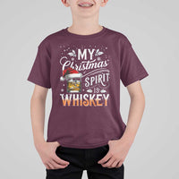 Funny My Christmas Spirit Is Whiskey T Shirt For Kid Holiday Drinking Festive Spirit