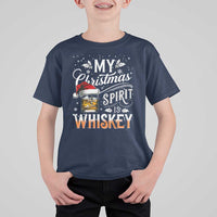 Funny My Christmas Spirit Is Whiskey T Shirt For Kid Holiday Drinking Festive Spirit