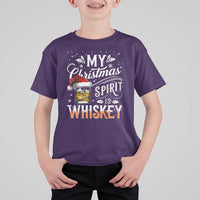 Funny My Christmas Spirit Is Whiskey T Shirt For Kid Holiday Drinking Festive Spirit